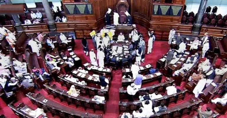 rajyasabha, protest
